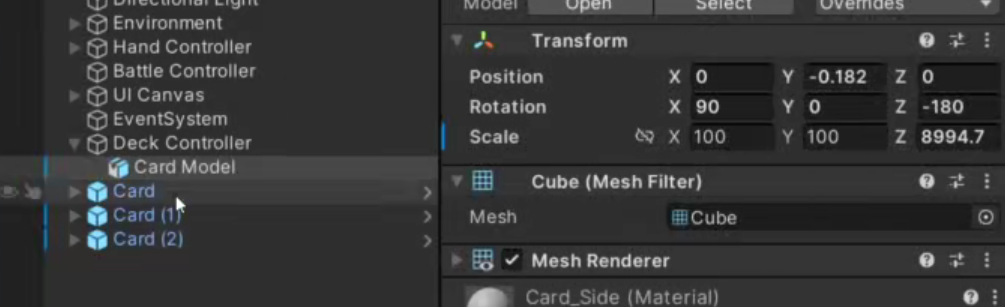 cardmodel->transform->y->-0.18, 这样抽牌看起来才是从上面抽